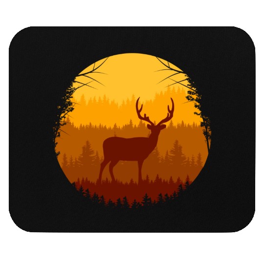 Autumn Forest And Deer Mouse Pads