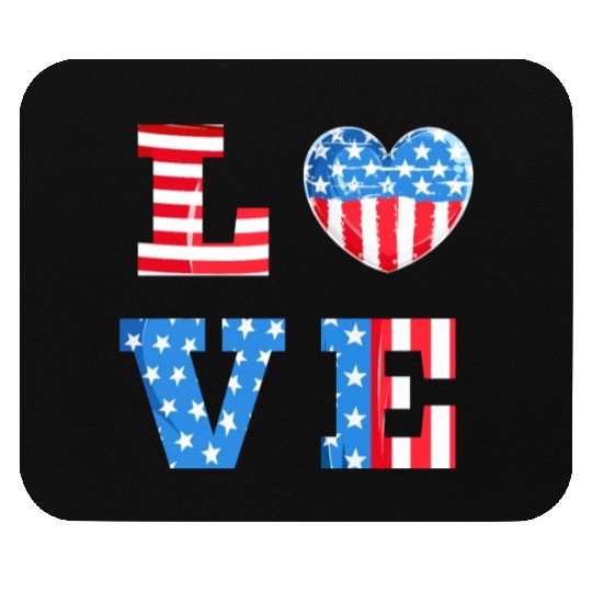 LOVE America Independence Day USA Patriots Mouse Pads