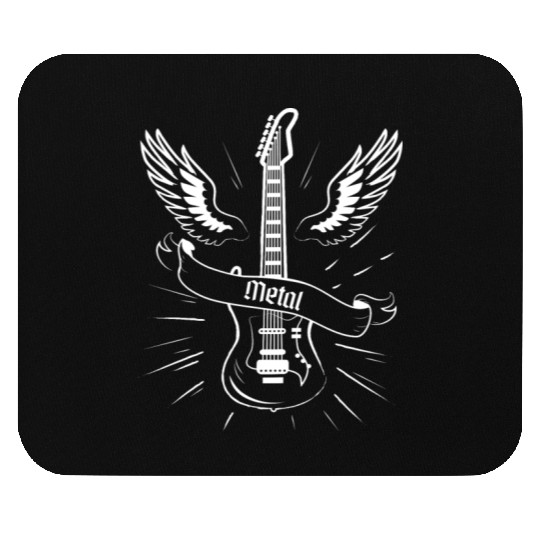 Black Hard Rock Guitar Mouse Pads