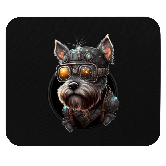 Steampunk Miniature Schnauzer Mouse Pads