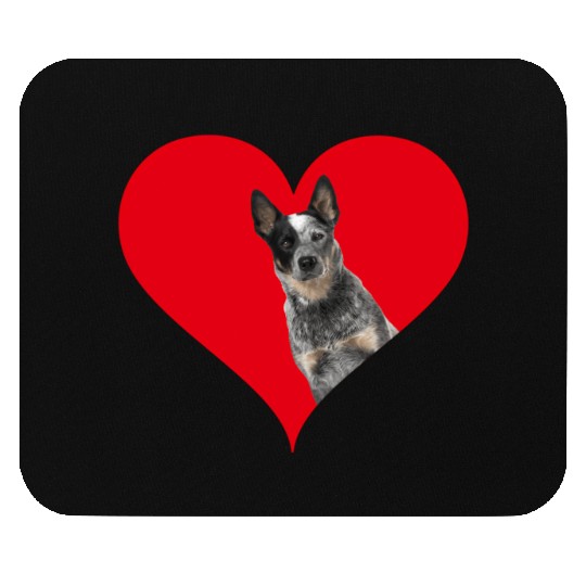 Heart Shape Australian Cattle Dog'S Day Mouse Pads