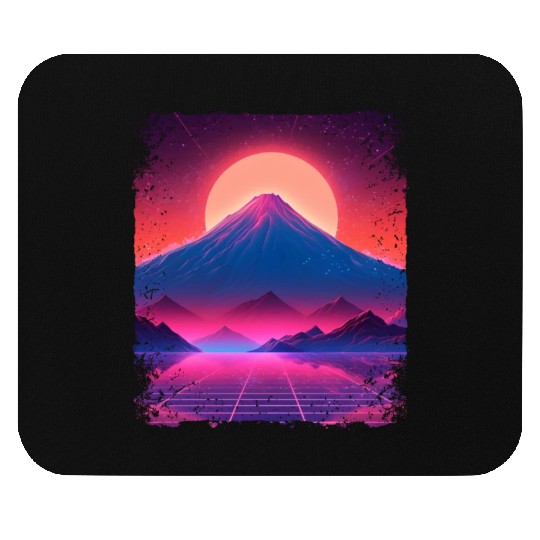 Aesthetic Vaporwave Japan Sight Mount Fuji Volcano Mouse Pads