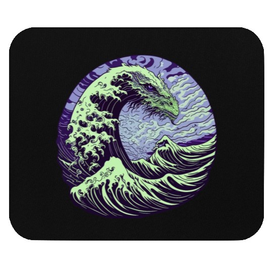 Wave Dragon - Purple/Green Variation Mouse Pads