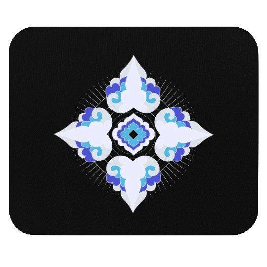Geometric Snowflakes Mouse Pads