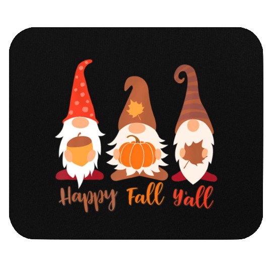 Happy Fall Y'all Gnome Pumpkin Acorn Autumn Mouse Pads