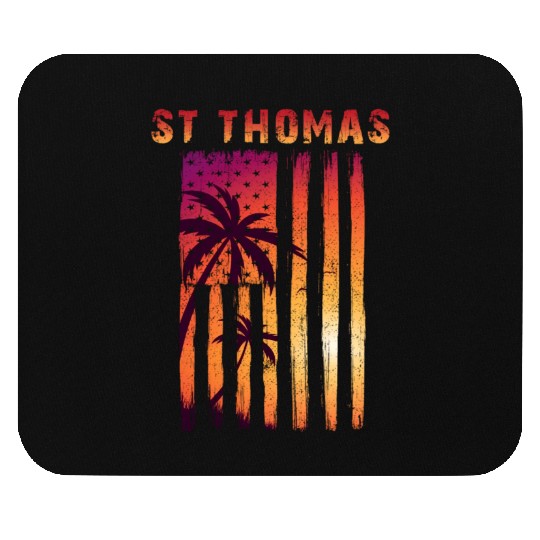 St Thomas Us Virgin Islands Patriotic Flag Mouse Pads