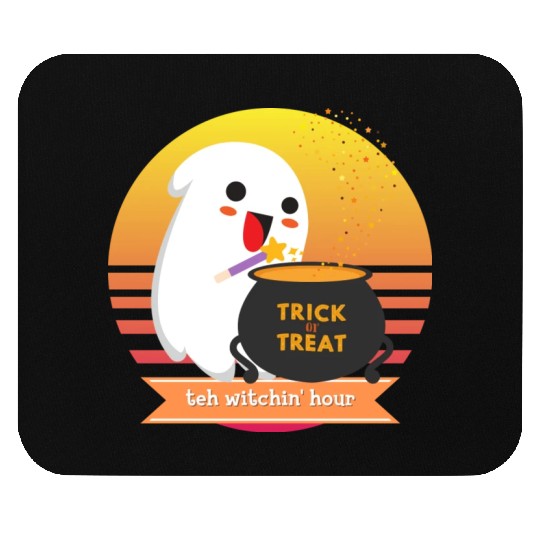 Halloween Cute Ghost Witching Hour Trick Or Treat Mouse Pads