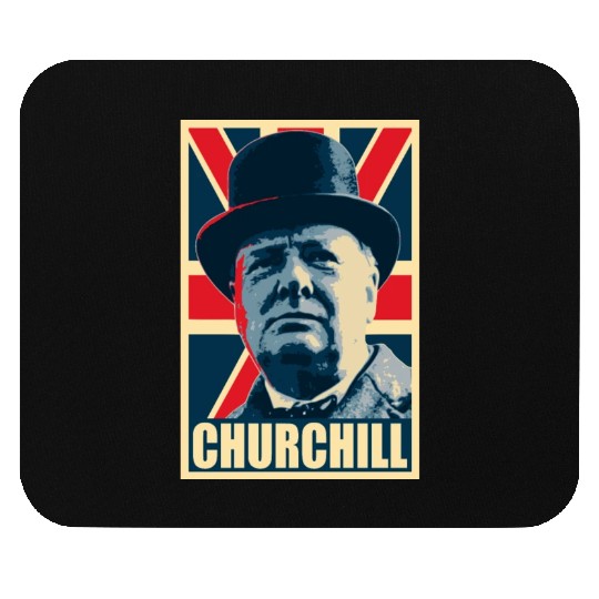 Winston Churhill Union Jack Propaganda Pop Art Mouse Pads