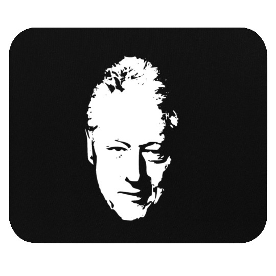Bill Clinton White On Black Pop Art Mouse Pads