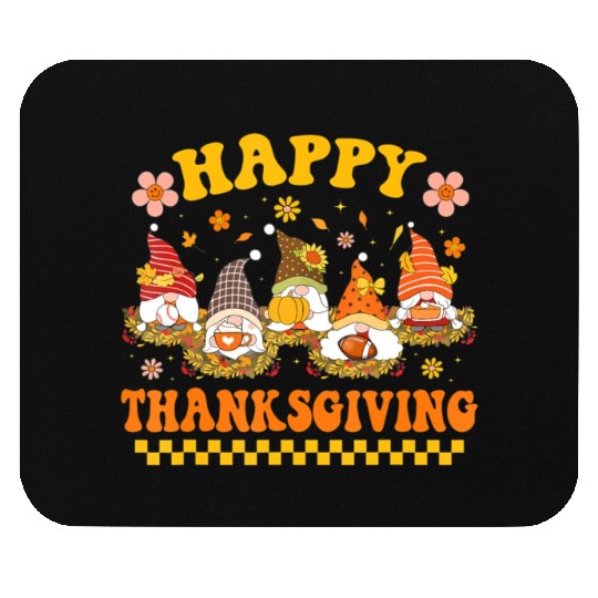 Groovy Cute Gnome Pumpkin Autumn Fall Happy Mouse Pads