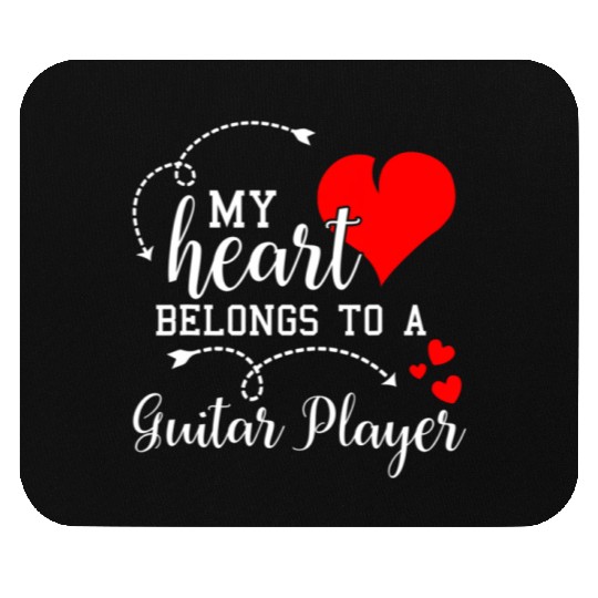 I Love My Guitar Player Husband Wife Valentines Mouse Pads