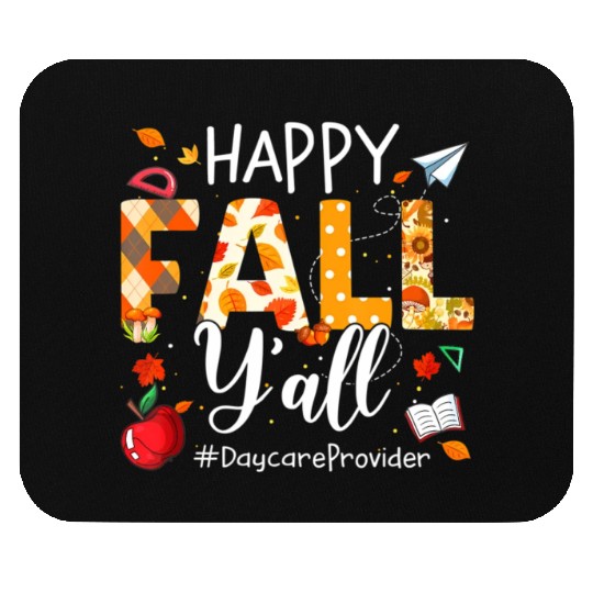 Happy Fall Y'all Daycare Provider Autumn Leaves Mouse Pads
