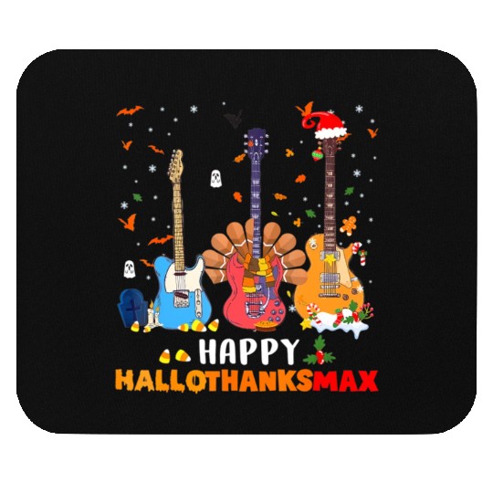 Guitar Happy Hallothanksmas Halloween Mouse Pads