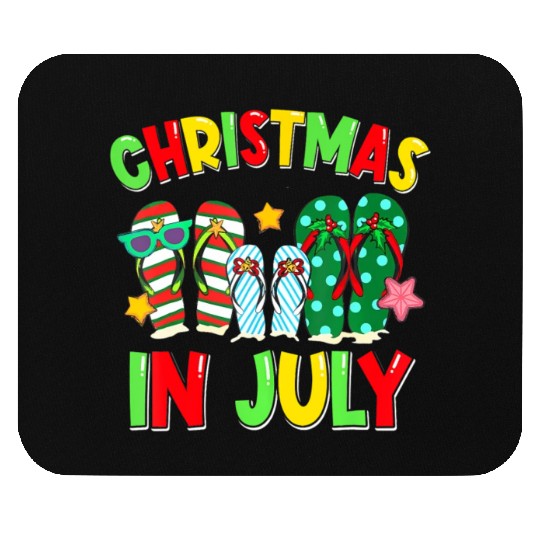 Christmas in July Flip Flops Summer Vacation Mouse Pads