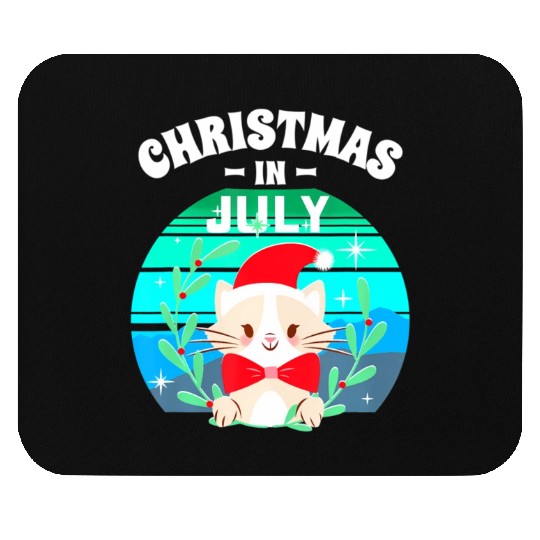 Christmas in July for Women Men Cat Christmas Mouse Pads