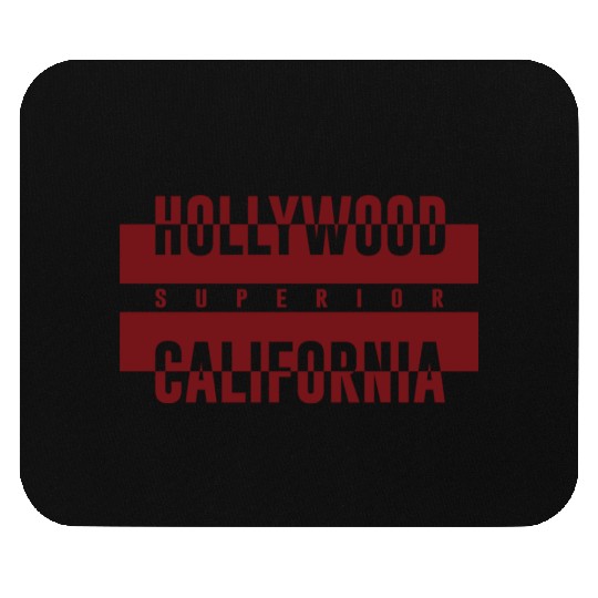 Hollywood California red Mouse Pads
