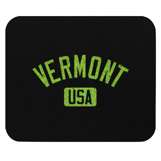 Vermont Usa Arched Text Distressed Lime Green Prin Mouse Pads
