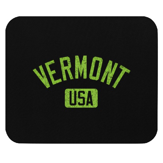 Vermont Usa Arched Text Distressed Lime Green Prin Mouse Pads
