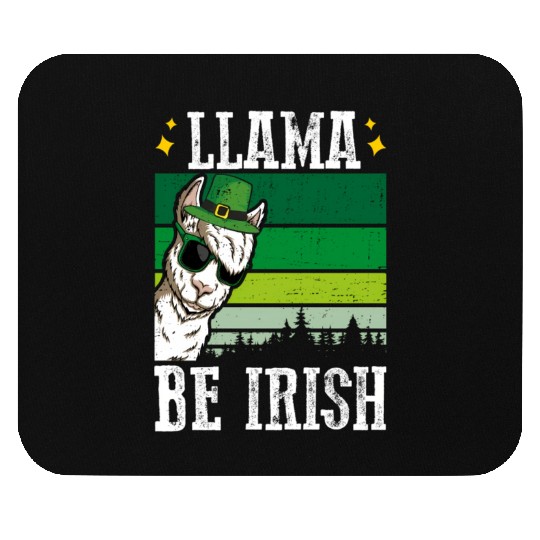 Llama Be Irish Shamrock St Patric Day Mouse Pads