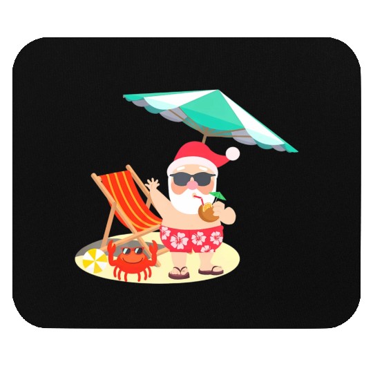 Santa Claus Beach Funny Summer Christmas In July Mouse Pads