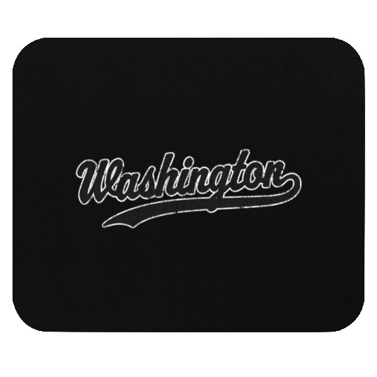 Washington Dc Black Athletic Sports Script Mouse Pads