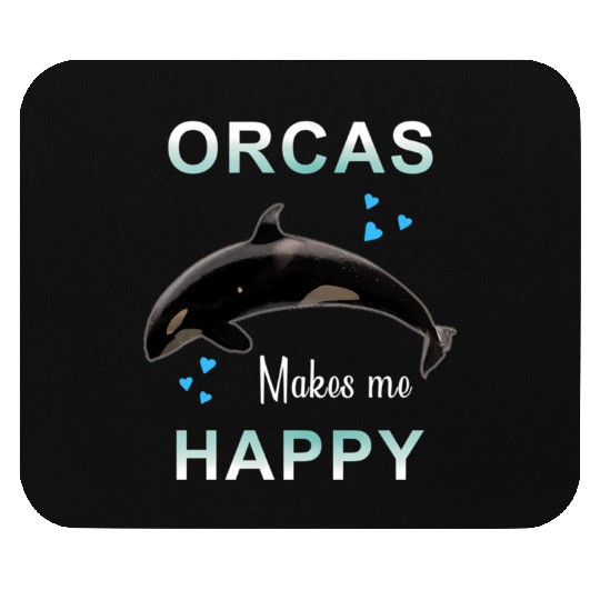 Orcas Make Me Happy Killer Whale Mouse Pads