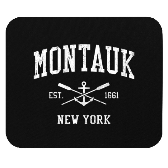 Montauk Ny Crossed Oars Boat Anchor Sports Mouse Pads