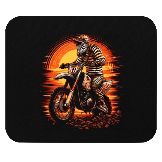 Dirt Bike Zebra Biker Motocross Motorcycle Racer R Mouse Pads