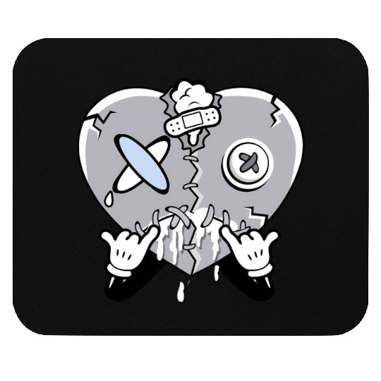 Heart Crying Cement Grey 11S Mouse Pads