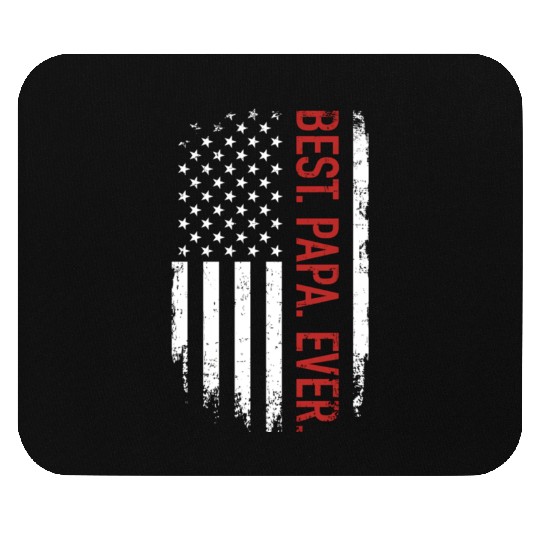 Best Papa Ever With Us American Flag For Father'S Mouse Pads
