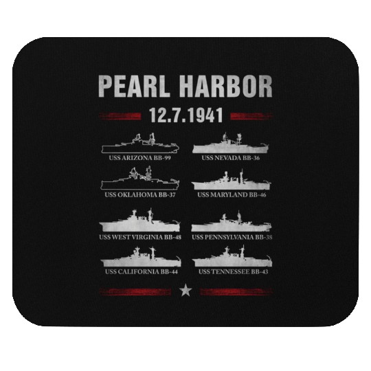 Pearl Harbor Battleship Memorial Day December 7Th Mouse Pads