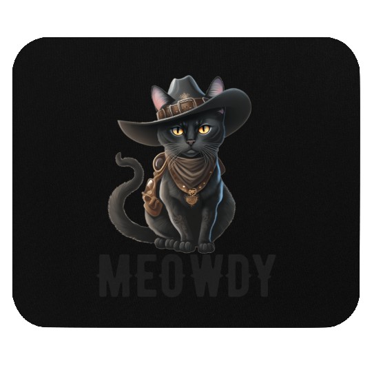 Meowdy Cat Cory Music Kitten Cowboy Mouse Pads