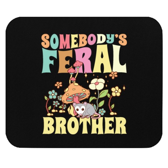 Somebody's Feral Brother Wild Bro Opossum Groovy Mouse Pads