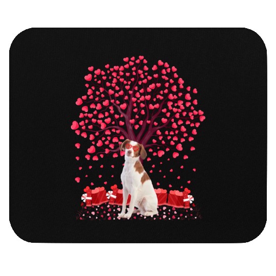 Heart Tree Brittany Spaniel Dog Valentine'S Day Mouse Pads
