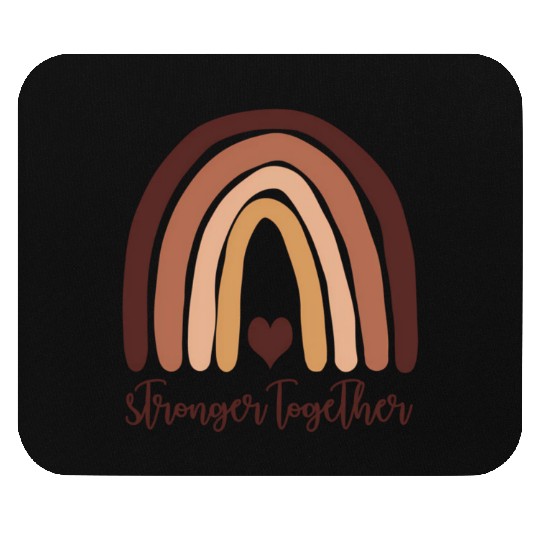 Stronger Together in Tone Rainbow Heart Mouse Pads