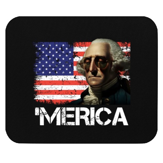 Merica George Washington Independence Day USA Mouse Pads
