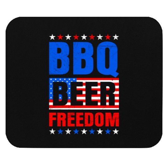 BBQ Beer Freedom Independence Day USA Party Fan Mouse Pads