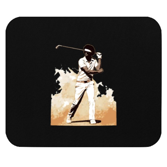 Golfer Afro Man Golf Player African American Mouse Pads