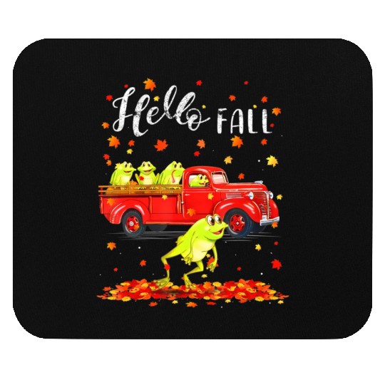 Maple Frog Leaf Autumn Happy Fall Y'all Red Truck Mouse Pads