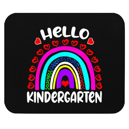 Hello Kindergarten Rainbow Heart Back To School Mouse Pads