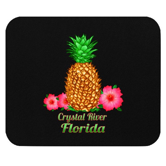 I Love Crystal River Florida Fl Pineapple Floral Mouse Pads