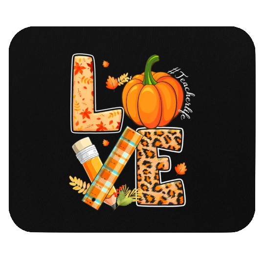 Love Teacher Life Happy Fall Y'all Autumn Teacher Mouse Pads
