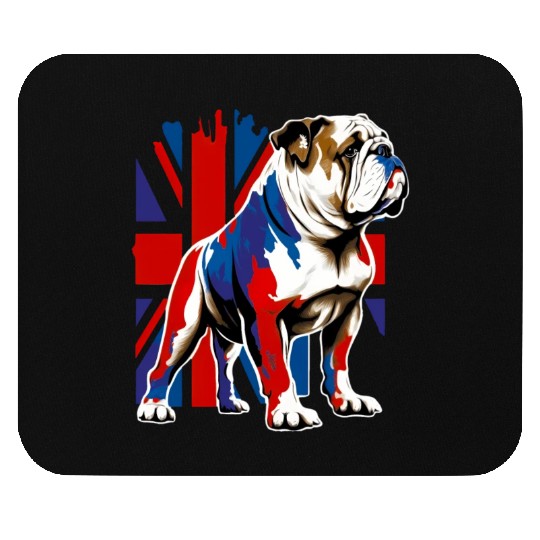 British Bulldog With Union Jack Flag King Charles Mouse Pads
