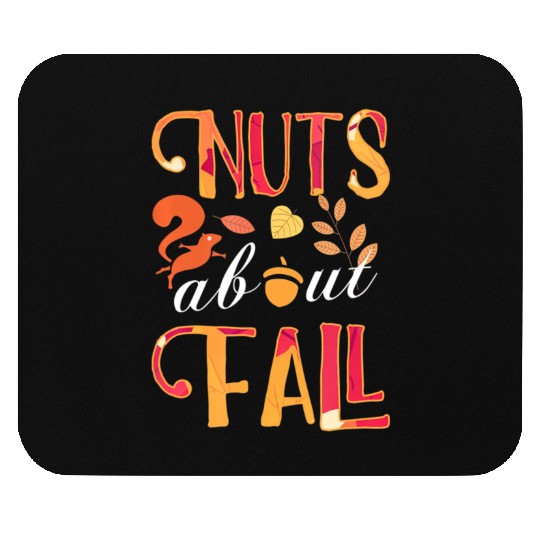 nuts about fall squirrel and autumn leaves for Mouse Pads