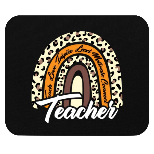 Leopard Rainbow Teacher Love Inre Teaching School Mouse Pads