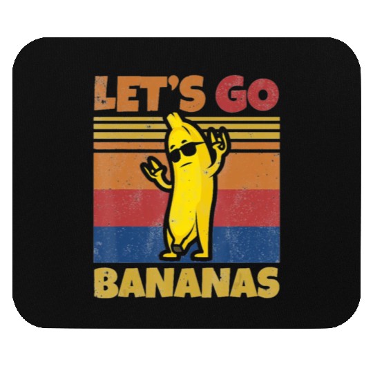 Retro Banana Let Us Go Banana Rocker Bananas Tank Mouse Pads