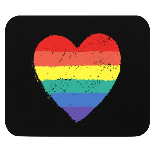 rainbow heart Mouse Pads