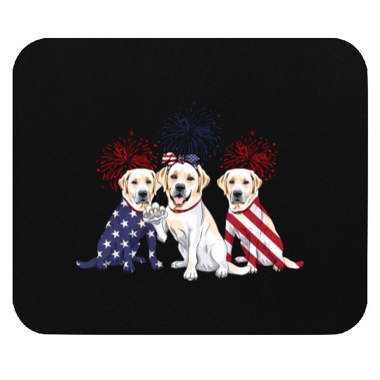 Labrador Retriever Us Flag 4Th Of July Independenc Mouse Pads