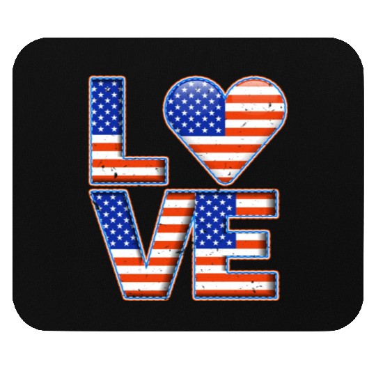 LOVE America Patriotism USA Independence Day Mouse Pads