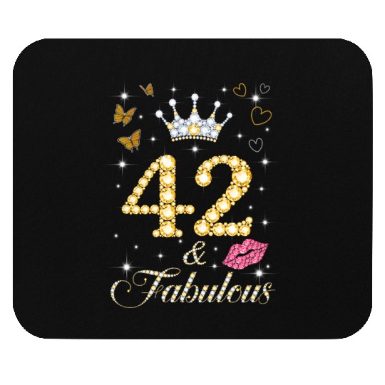 Vintage Happy 42 And Fabulous Crown He Lip 42Nd Mouse Pads